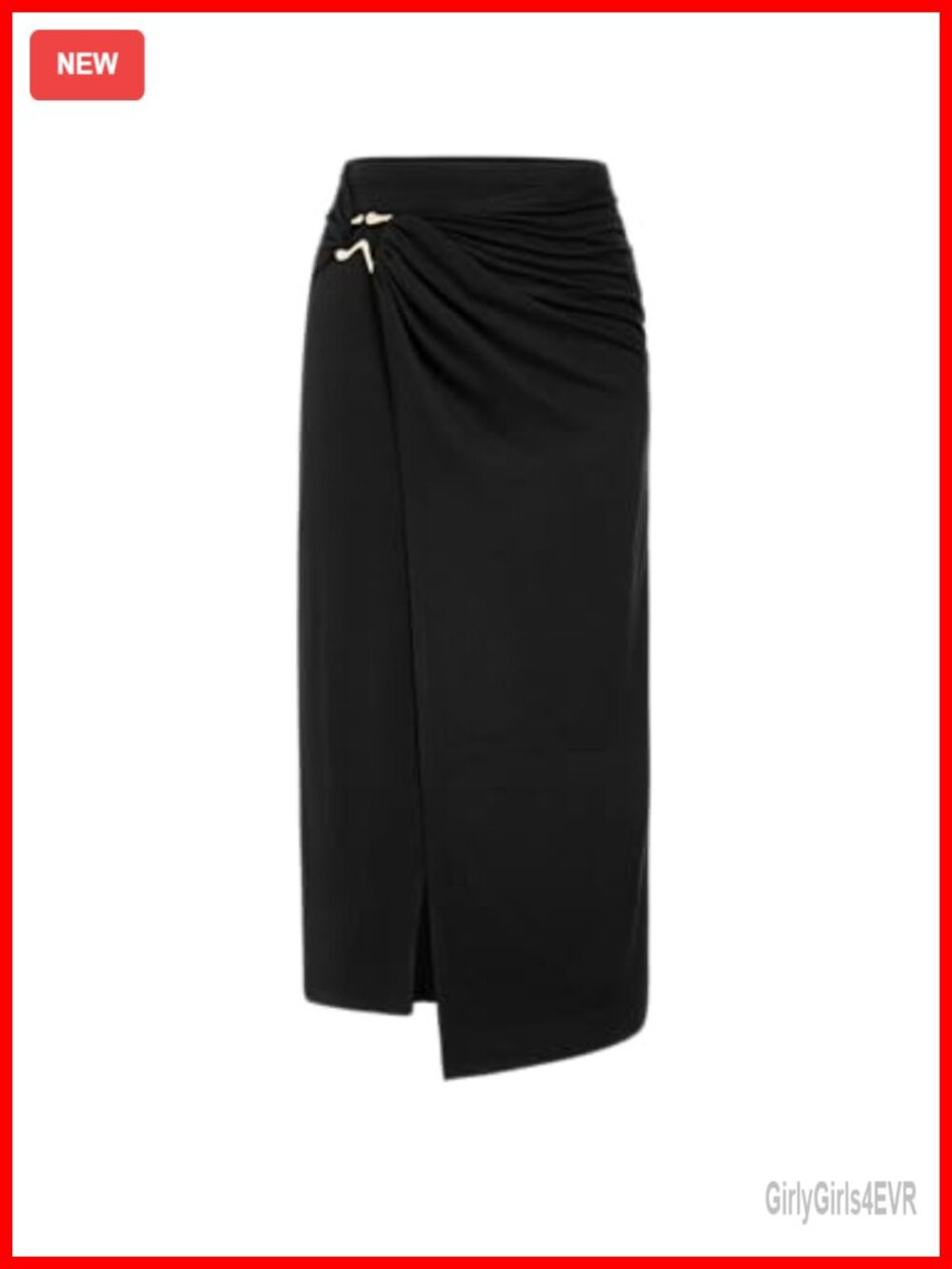 Women's Maxi Wrap Skirt Bodycon Mid Waist Metal Buckle Viscose Blend